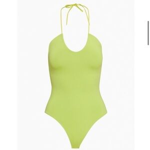 Aritzia Banting Contour Criss Cross Bodysuit, Jackfruit Green Color